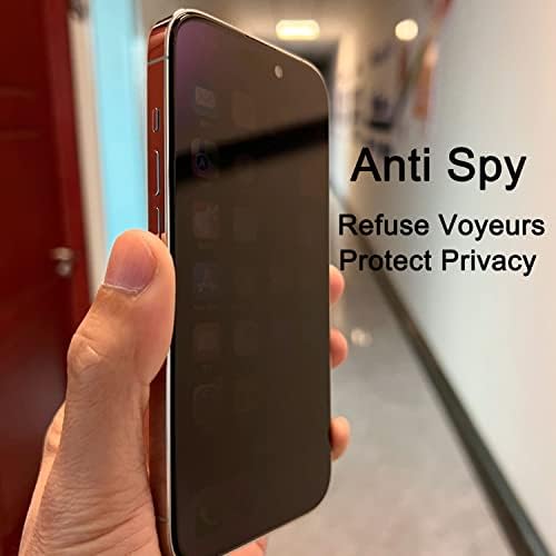 Akarmovo 2 пакет за приватност против синиот лесен екран заштитник за iPhone 14 Pro + 2 заштитник на леќи за леќи за камера, анти-спин