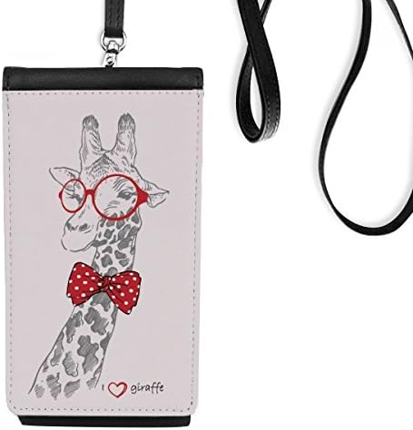 Очила жирафа убав уметнички деко подарок моден телефон паричник чанта што виси мобилна торбичка црн џеб