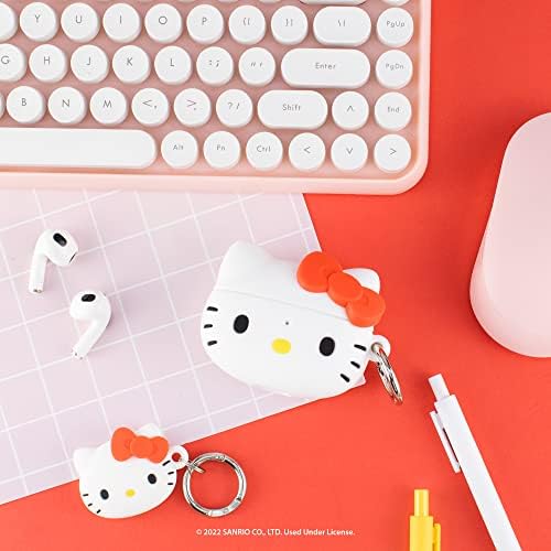 Iface Hello Kitty Cute AirPods Case for AirPods 3 - Симпатична силиконска заштитна обвивка [вклучен клип за карабинер] [Компатибилен капак за