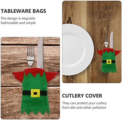 Valiclud 1 сет со торба за материјали, џебови зелени прибор за јадење за јадење за јадење за трпезарии за куќи за вилушка за вечера,