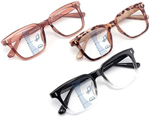 Аморејс Прогресивни Мултифокални Очила За Читање, Очила За Блокирање На Сина Светлина За Жени Мажи, Погодни За Блиска Далечина