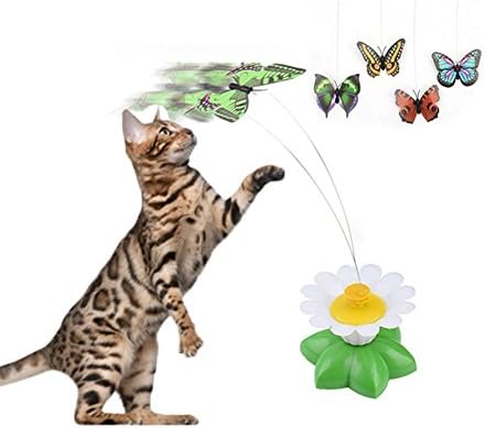 Возбуда Смешни Мачка Играчки Електрични Ротирачки Пеперутка Челична Жица Миленичиња Маче Маче Закачка Играчка