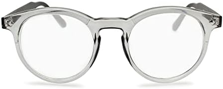 Чиста тркалезна сина светлина очила мажи и жени да изгледаат модерни со јасен вид - трајни очила за читање за жени и мажи - удобно за сите очила
