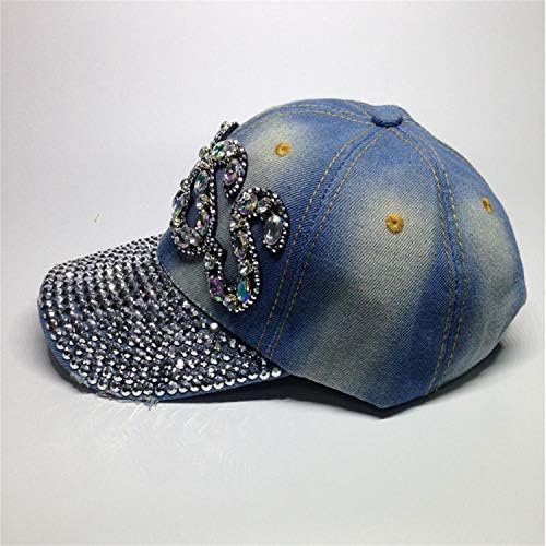 Andongnywell rhinestone каубојски бејзбол капа шеф на облик на прилагодлива бејзбол капа женски памук тексас визир капи