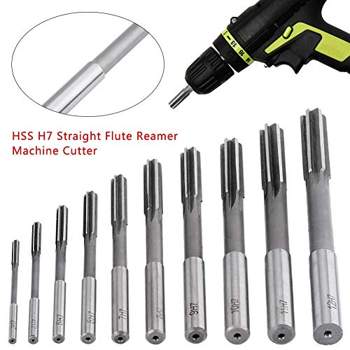 Сет за чистење на Reamer, 10 парчиња HSS H7 директно Шанк, алатка за мелење на машината за мелење, секач за машина за ремимер, 3/4/5/6/7/8/9/10/11/12мм