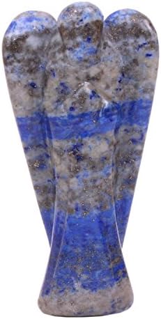 Excel lapis lazuli Crystal Angel - Рачна врежана фигура старател скапоцен камен камен за кристални решетки - 2 инчи