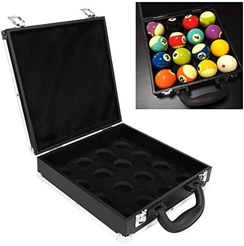 Alomejor Billiard топки за складирање кутија Билиард базен топка за носење кутија за контејнер со рачка за носење за снукер билијард