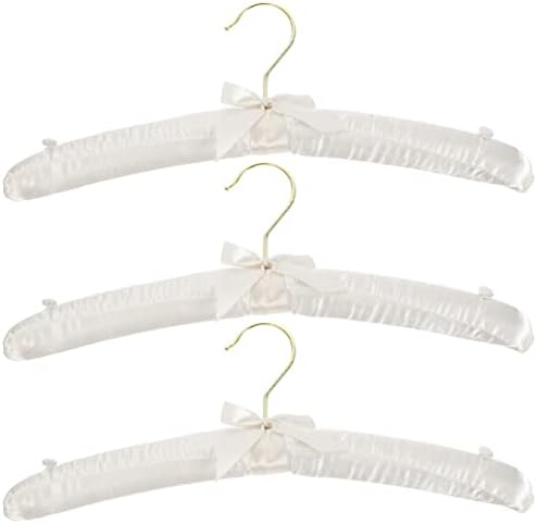 Didiseaon 3pcs сатенски подложни закачалки со копчиња сунѓер со закачалки свилени облека закачалки за облекување закачалки за