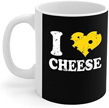 Сакам подароци за сирење, симпатично сирење, срце подарок сирење lубител за мажи 11oz 15oz кафе кригла 200404 една големина црна/бела
