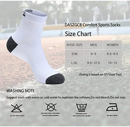 Дасгцб Машки Атлетски Чорапи 6 пара, Памучни Машки Четвртини Чорапи Трчање Спортски Чорапи За Глуждот За Мажи