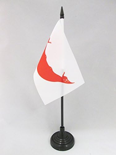 Знаме На Велигденскиот Остров Знаме на Маса 4 х 6 - Рапа НУИ-Чиле Биро знаме 15 х 10 см-Црн Пластичен Стап И Основа