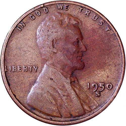 1950 S Линколн пченица цент 1C многу добро