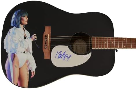 Халси - Ешли Франгипан - Потпишан автограм со целосна големина обичај Еден од еден вид 1/1 Гибсон епифон Акустична гитара A W/ James