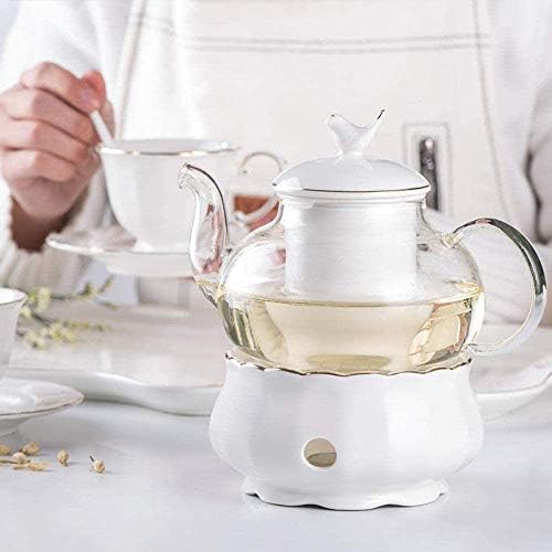 Едноставен и креативен сет од леано железо S & кафе сервери чај сет керамички цветен чај сет стаклен овошје попладне чаша чаша чиста