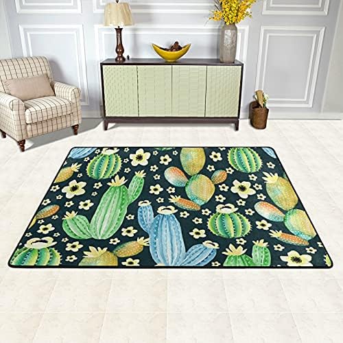 Големи меки килими цветни кактус расадник плејматски килим за деца кои играат соба спална соба дневна соба 4 'x 6', килим за дома