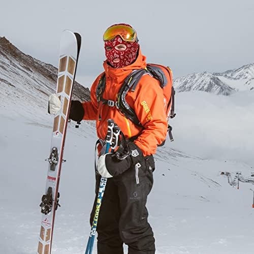 Achiou 3 дупка балаклава ски-маска за мажи, 3 дупки на Paisley целосна обвивка за лице, зимска топла плетена маска за лице на отворено спортски