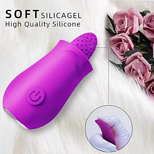 Вибратор на роза играчка за жена, јазик лижејќи мини клиторичен вибратор за возрасни секс играчки со 10 режими на вибрирачки режими, G Spot