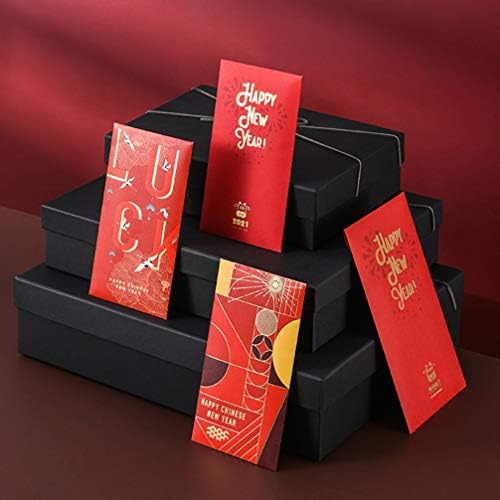 PRETYZOOM 20 парчиња Среќна Нова Година Црвени Пликови 2021 Црвени Пакети Хороскопски Вол Шема Среќа Пари Хонгбао За Пролет Фестивал