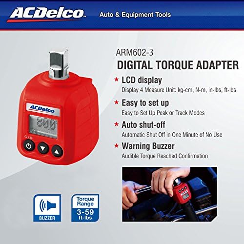 ACDELCO ARM602 - 3 3/8 Тешки Дигитални Вртежен Момент Адаптер Со Buzzer и LED Флеш Известување &засилувач; NEIKO 30249A Адаптер