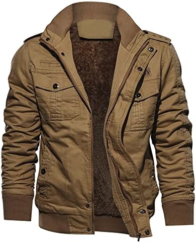 Јакни за мажи Есенска зимска воена облека патент џеб лабава јакна за дишење на палто