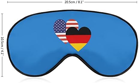 Германија американско знаме за срцево знаме за спиење маска за очи за очи со прилагодлива лента за слепите за патувања за авиони