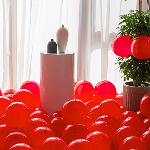 100 парчиња Црвени Балони, 12 инчни Балони Од Латекс, Задебелени Балони За Црвени Забави За Роденденски Туш За Бебиња Свадба Декорации