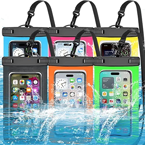 DXNONA 6 Пакет Повеќебоен Универзален Водоотпорен Случај, Водоотпорна Телефонска Торбичка Компатибилна За iPhone, Samsung Galaxy,