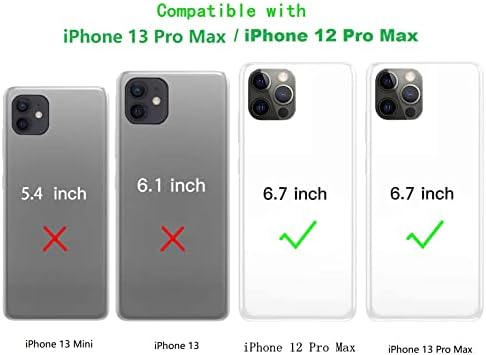 Џорти iPhone 13 Pro Max Случај Со Држач За Картичка, Crossbody Паричник Случај за iPhone 13 Pro max Со Ремен За Жени, [Држач За Прстен Kickstand]