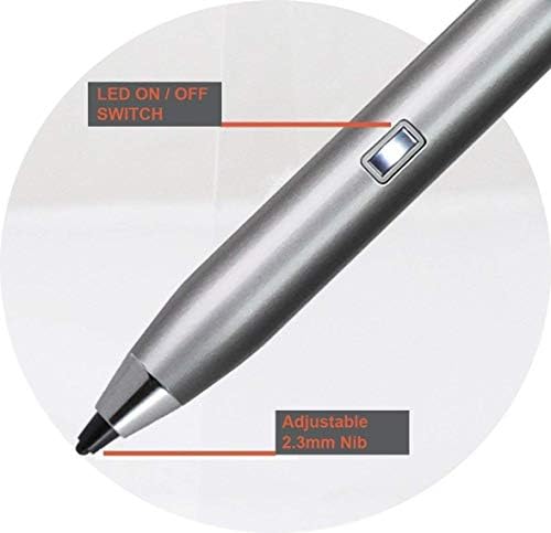 Broonel Silver Mini Fine Point Digital Active Stylus Pen компатибилен со табулаторот Samsung Galaxy A T510N 10.1 “