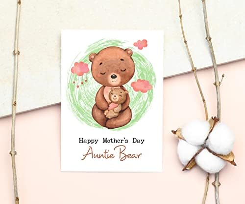 На тетка мечка среќна картичка за Денот на мајката - картичка тетка мечка - мечка прегратка од мама картичка - картичка за тетка - идеја за подароци за слатка мајчина