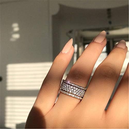 Womenенски модни прстени креативно тркало целосен дијамантски прстен за жени со невестата ангажман прстен за забави додатоци за совпаѓање на