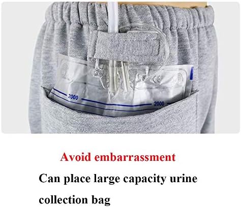 GaofanIncontinence Care Топли панталони со џеб, уринарни катетер, кои се појавуваат панталони за подигнување на стари лица, Black1Pocket, М.