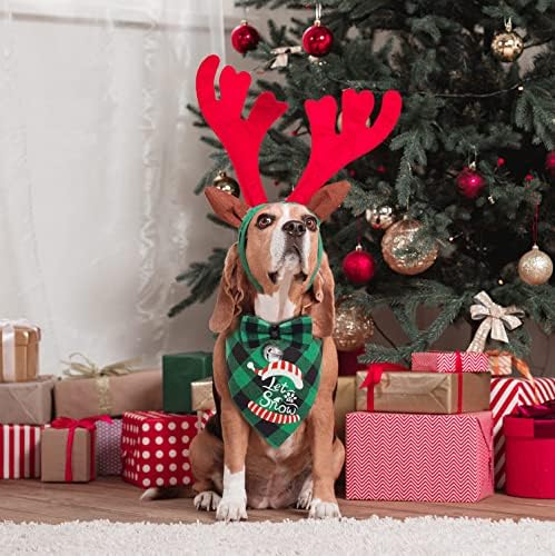 Божиќна облека за кучиња, Божиќна капа за кучиња, 6 п.п. Божиќна облека за кучиња костуми кучиња бандани