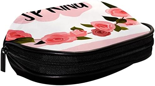 Мала Торба За Шминка, Патент Торбичка Патување Козметички Организатор За Жени и Девојки, Пролет Розова Лента Роза Цвет