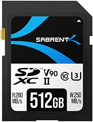 Сабрент Ракета v90 512GB SD UHS-II Мемориска Картичка R280MB/s W250MB/s