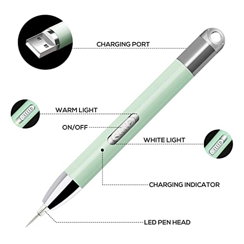Алатка за винил со вртење на LED плевели со лесна USB плевел пенкало за отстранување на ситни винилни хартиени и прекини на