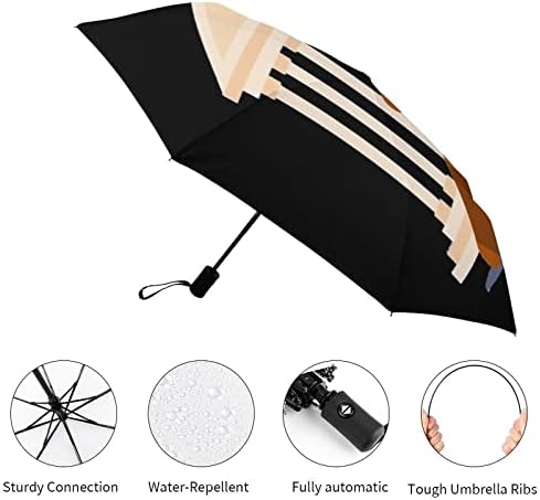 Чадор За Патување со чекан на судијата 3 Пати Автоматско Отворање Затворање На Анти-УВ Чадор Преносни Ветроупорни Чадори