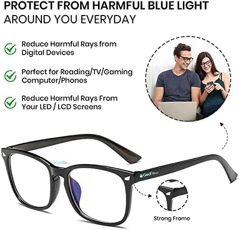 Модерни Црно-Дигитални Очила-Компјутерски Филтер - Сино Светло Блокирање-Стил &засилувач; Удобно-Совршено За Читање/Игри/ТВ/Телефони-Жени/Мажи-Намалете Го Напрегањ
