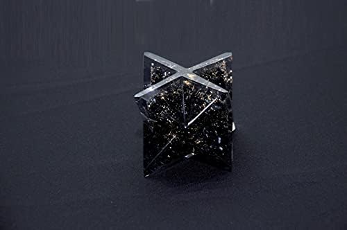 Оргонитски магични кристали Црна турмалин Меркаба Реики Чакра заздравува Фенгшуи за медитација со рака направена кристална starвезда