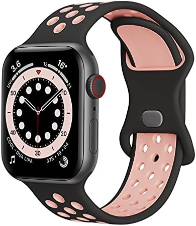 Гледајте опсег компатибилен со Apple Watch Band 38mm 40mm 41mm 42mm 44mm 45mm Women Men Iwatch Band Soft Silicone Sport Strap Blandband