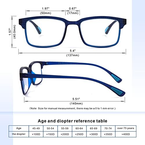 CARA 2 пакет Прогресивни очила за читање на мултифокус, флексибилна лесна рамка TR90 рамка за блокирање на сина светлина, читатели