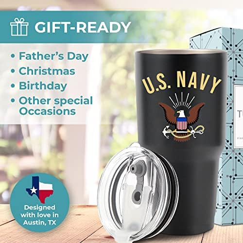 Американски морнарички Тумблер 30oz, подароци на морнарицата на САД за мажи ветерани, воени подароци на морнарицата, подароци за американска морнарица