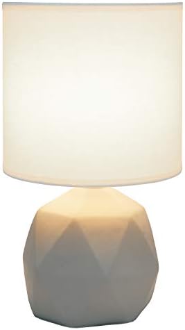 Едноставни дизајни LT2060-WHT геометриска бетонска ламба, бела