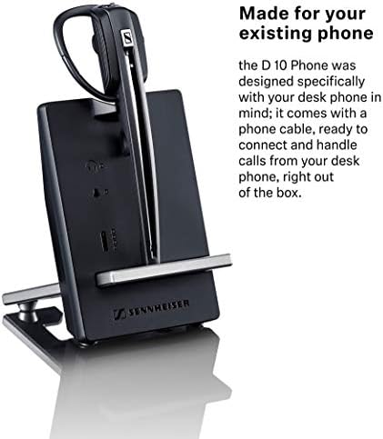 Sennheiser d 10 USB ML - US еднострана слушалка за безжични Dect, со директна врска со мекофони, микрофон за откажување на бучава и е Skype за