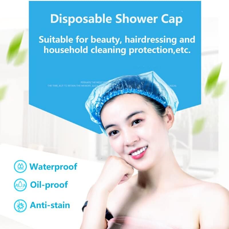 100 парчиња/лот за еднократна употреба за туширање хотел бербер салон за сушење на косата за сушење еластична капа за туш за туширање