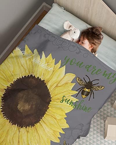 Бебе ќебиња сончоглед со пчели супер меки удобни ќебиња за дете новороденче расадник гроздобер цветна градина ти си мојата единствена сончање за