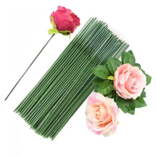 Наудилифе 100 парчиња пластично цветно стебло, вештачко цвеќе, растителни жици од зелена цвеќарница, идеални за занаетчиски лица, 18 см