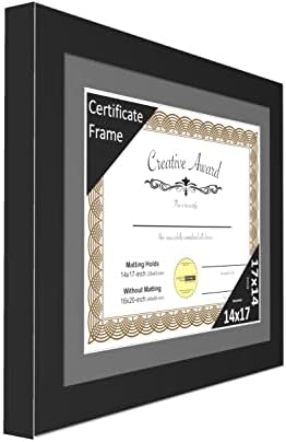Рамки за креативни слики 14x17 Менхетен Црн сертификат за дипломирање рамка со црна душек, вклучувајќи стакло | Рамката има 16x20