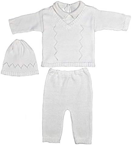 Панталони За Бебиња Бела Облека Од 3 Парчиња Памук Плетена Облека