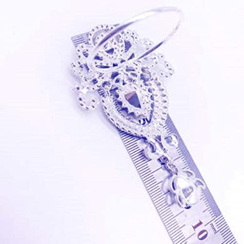 Сребрена салфетка прстени за држачи 6 парчиња сет луксузен ринстон кристален свадба банкет роденден Божиќна празничка забава фенси блинг